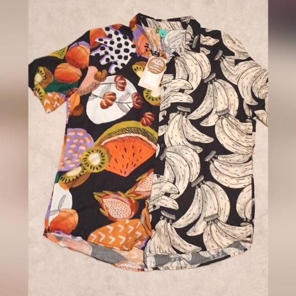 NWT - FARM Rio Button down shirt mixed prints size M - Picture 1 of 7